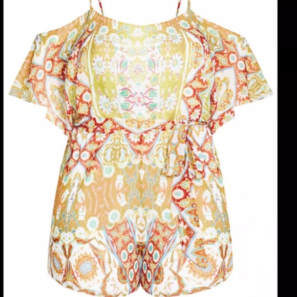 CITY CHIC| Women's Plus Size  20 Saffron Playsuit - saffron  Avenue - Picture 2 of 2